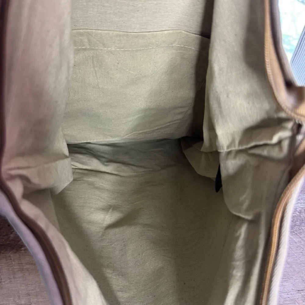 Vintage Addiction Recycled Military Canvas Leather Tote Backpack New Utility